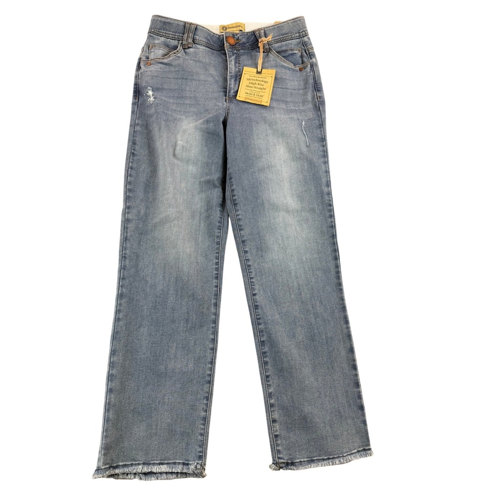 NWT Democracy Ab Technology High Rise Slim Straight Jeans Blue Curve Size 10 - Picture 2 of 12